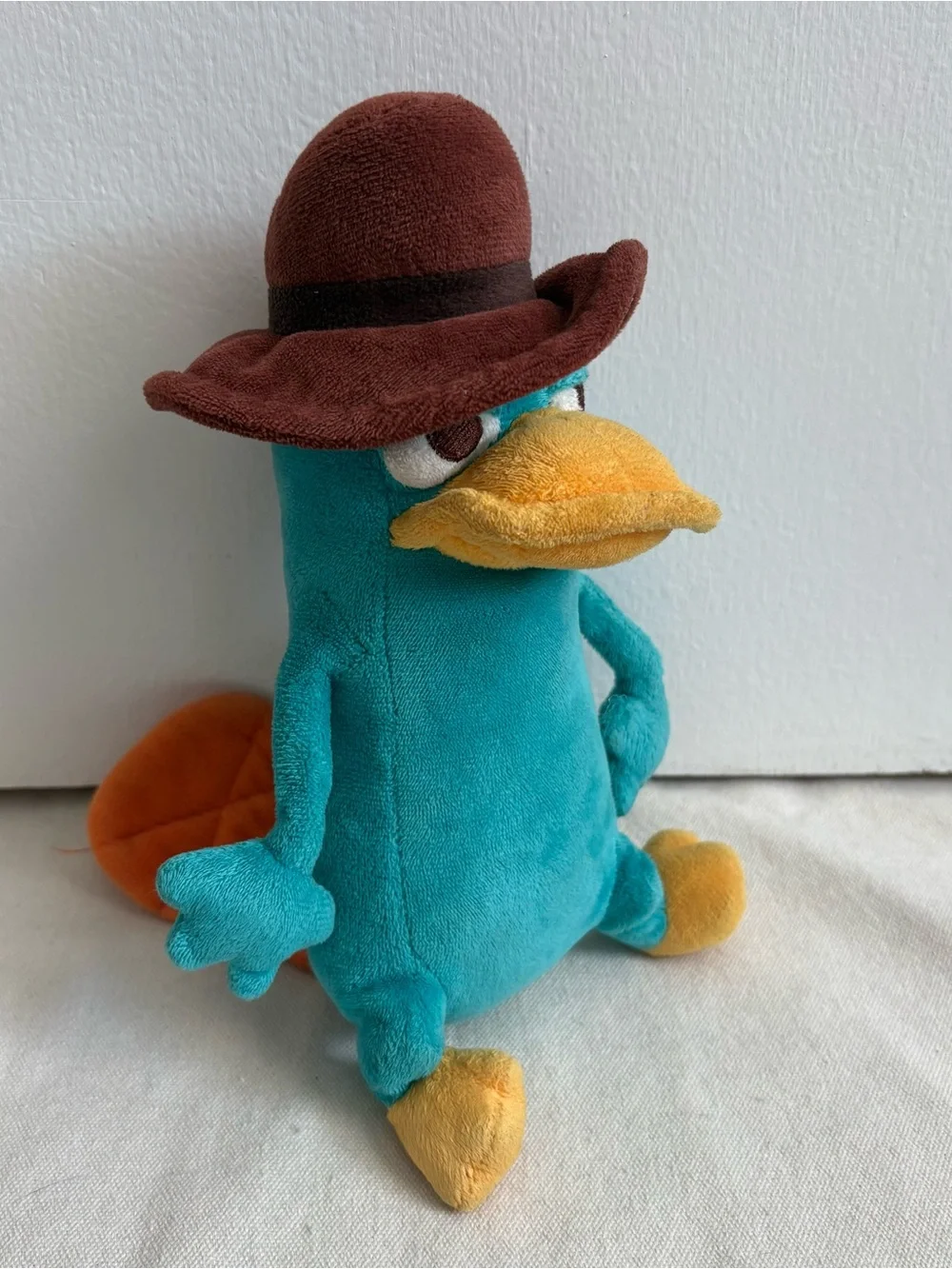 Disney Parks Phineas and Ferb Perry the Platypus Plush Stuffed Animal Brown Hat